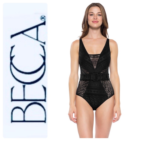 HP 🎉 Anthropologie Becca Belted 1-Piece Swimsuit - Picture 4 of 9
